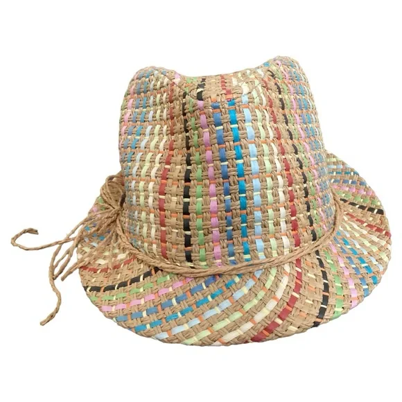 Panama Jack Paper Braid Hat Colorful Unisex Fedora Hat One Size - Picture 16 of 16